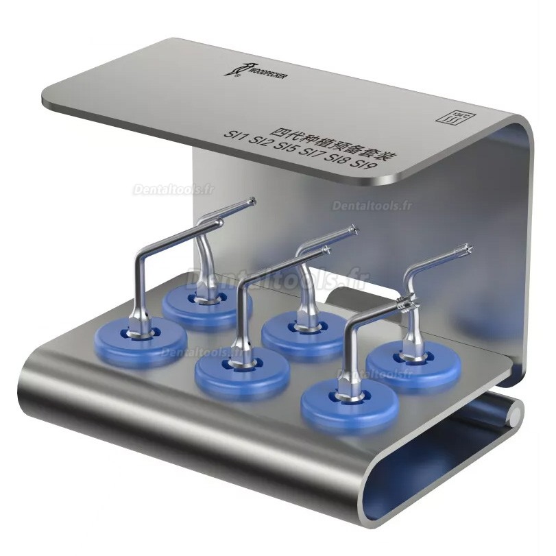 Woodpecker kit de 6 embouts de pr&eacute;paration pour implant dentaire SL1 / SI2 / SI5 / SI7 / S18 / S19